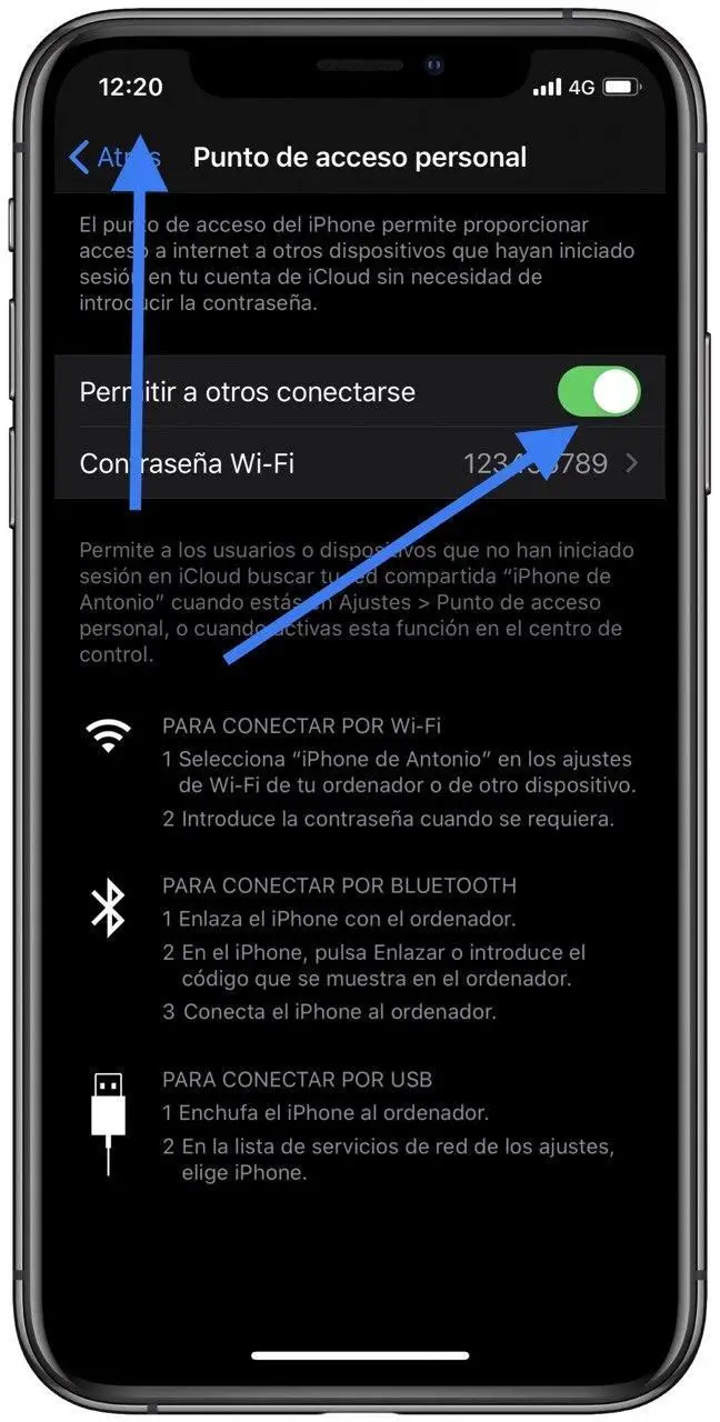 activar-punto-acceso-wifi-iphone